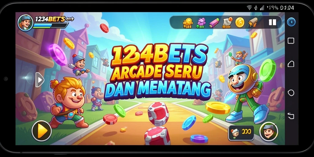 Screenshot utama 1234BETS menampilkan gameplay Arcade yang dinamis dan penuh aksi.