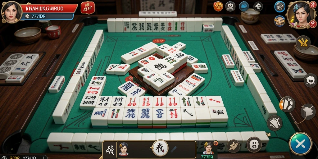 Gameplay 777IDR menampilkan ubin Mahjong yang indah dan menantang.