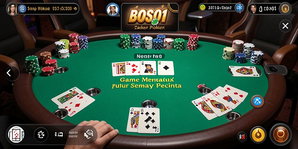 Tampilan gameplay Poker yang mendebarkan di BOS01.
