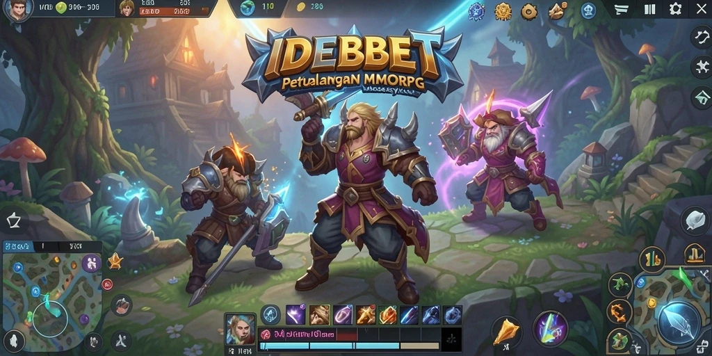 Screenshot utama IDEBET menunjukkan aksi pertarungan seru dalam dunia MMORPG.