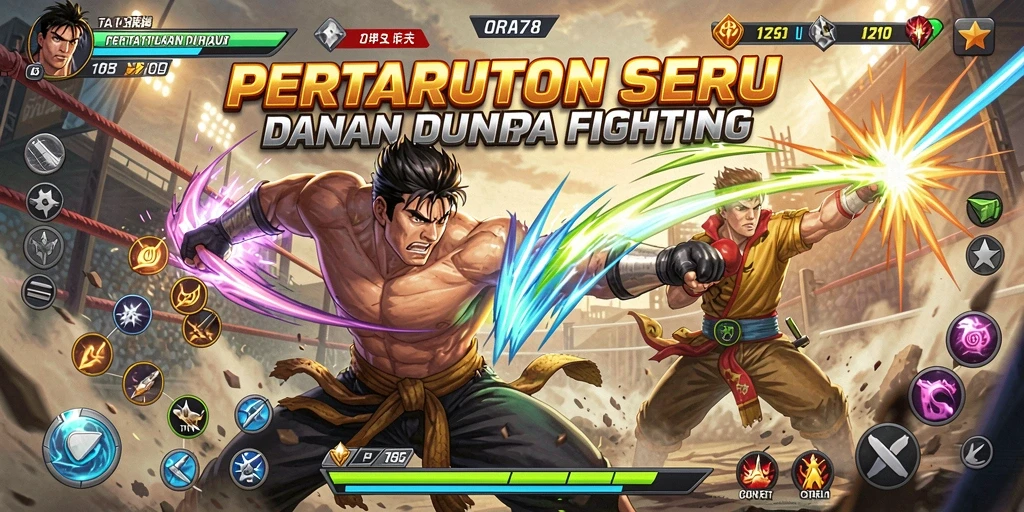 Screenshot gameplay ORA78 menampilkan pertarungan yang intens dan karakter yang dinamis.