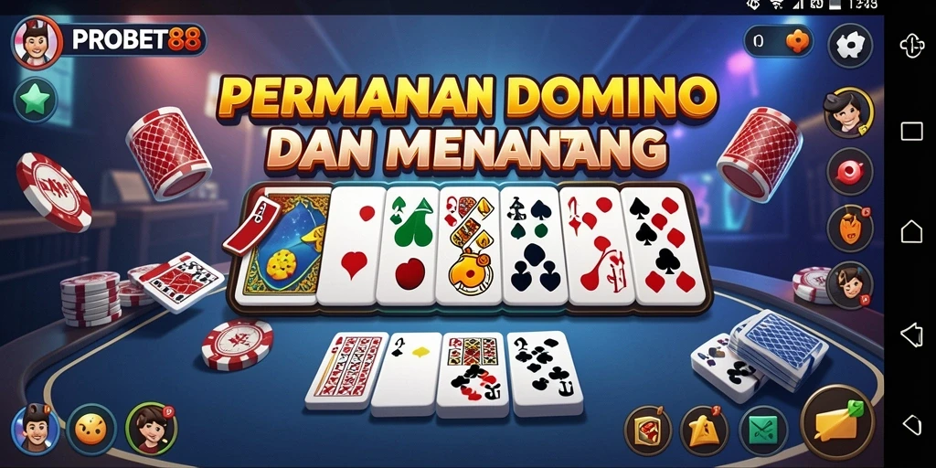 Screenshot gameplay menunjukkan serunya bermain Domino di PROBET88.