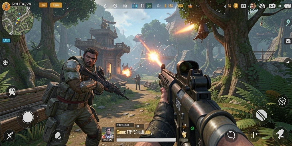 Menampilkan aksi intens di dalam gameplay TPS yang mendebarkan.
